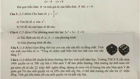 Đề thi môn Toán tuyển sinh lớp 10 năm 2025 của tỉnh Bạc Liêu