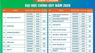 Đại học Kinh tế Đà Nẵng công bố điểm chuẩn năm 2026 cao nhất 26 điểm, thấp nhất 19 điểm