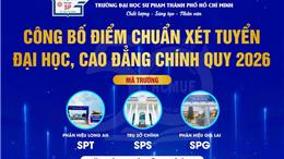 Trường ĐH Sư phạm TPHCM công bố điểm chuẩn năm 2026: Nhiều ngành điểm chuẩn trên 29