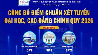 Trường ĐH Sư phạm TPHCM công bố điểm chuẩn năm 2026: Nhiều ngành điểm chuẩn trên 29