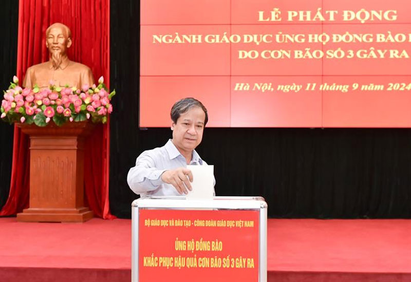 Bộ GD - ĐT phát động toàn ngành ủng hộ đồng bào bị thiệt hại do bão số 3