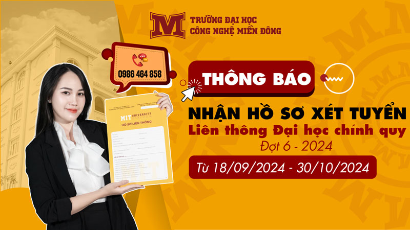 Trường ĐH Công nghệ Miền Đông xét tuyển Liên thông ĐH chính quy 2024