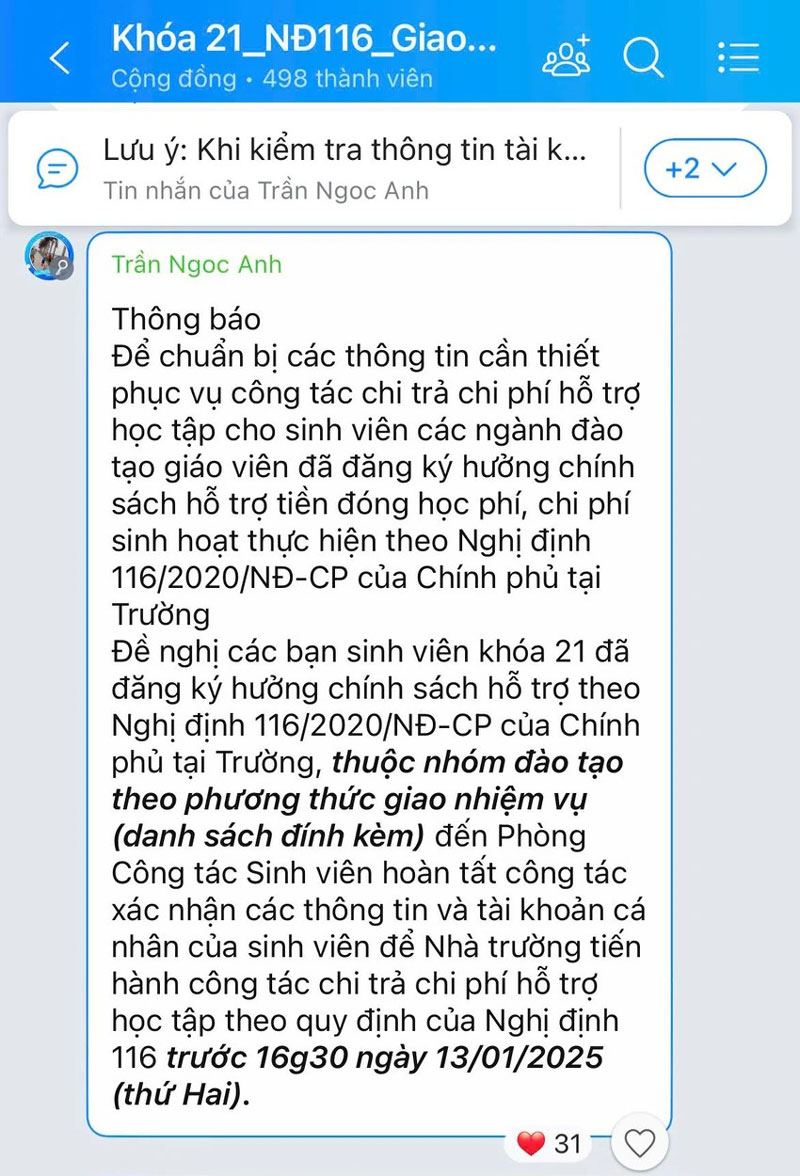 Cận Tết, sinh viên sư phạm ở TP.HCM ‘vỡ òa’ vì nhận tiền hỗ trợ cả trăm triệu đồng