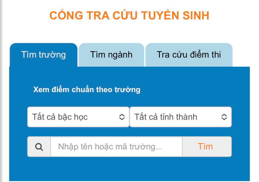 Hướng dẫn tra cứu điểm chuẩn đại học, cao đẳng các năm