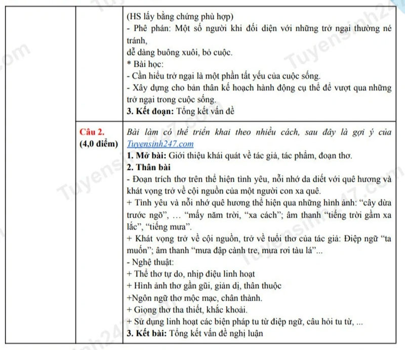 Đề thi môn Văn kỳ thi tuyển sinh lớp 10 năm 2025 tỉnh Phú Thọ kèm hướng dẫn giải