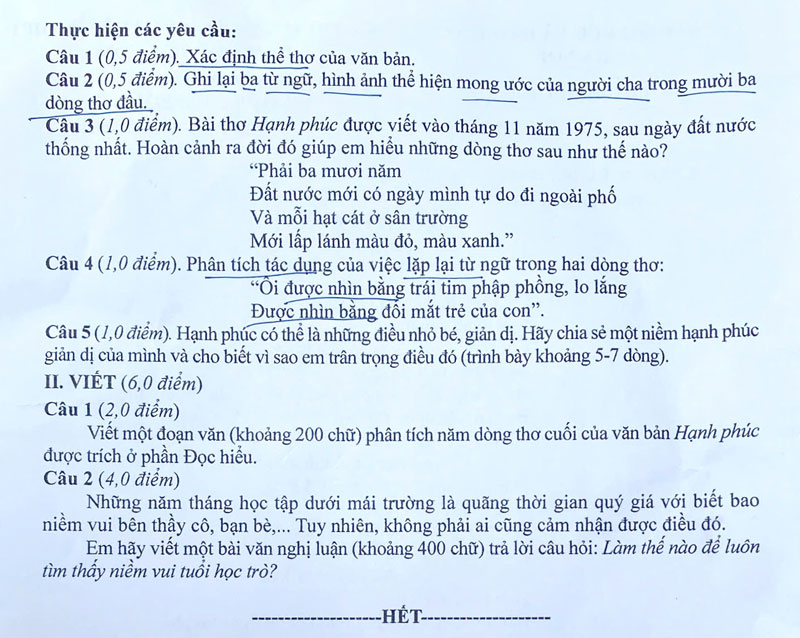 Hà Nội công bố đáp án chính thức các môn thi tuyển sinh lớp 10 năm 2025