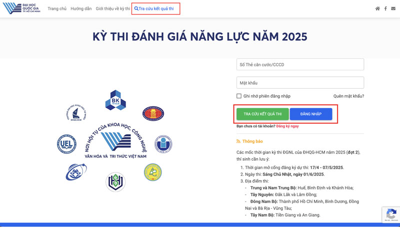 Đại học Quốc gia TP.HCM mở thêm kênh tra cứu điểm thi đánh giá năng lực