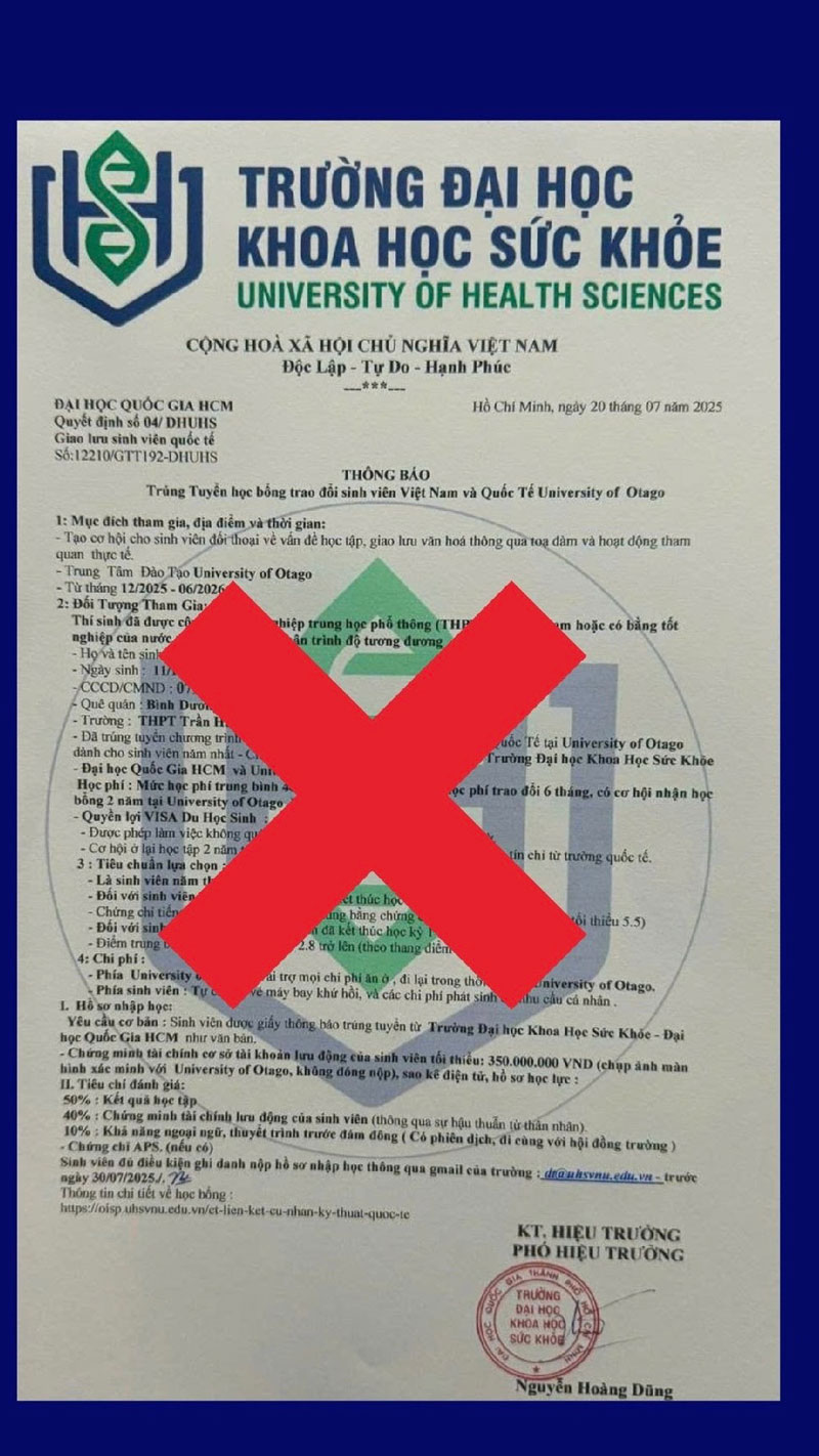 Nhiều trường ĐH- CĐ cảnh báo tình trạng giấy báo trúng tuyển giả